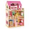 Pink Pine Wood MDF Dollhouse with Furniture Set and Balcony Playhouse
